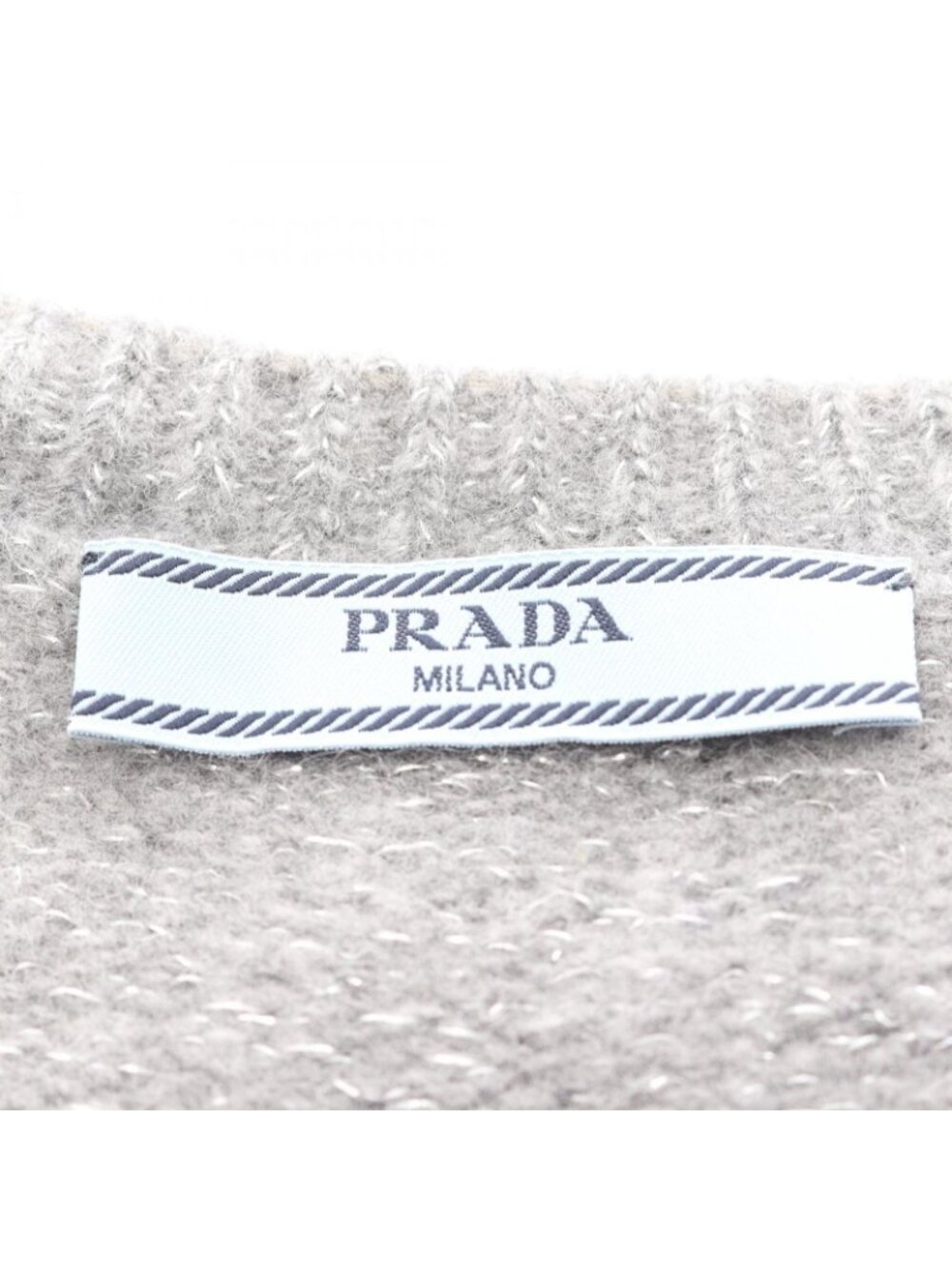 Prada Knit Logo Crew Neck Cashmere Wool Sweater - Picture 3 of 11